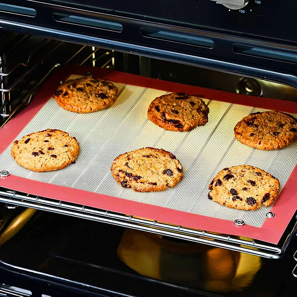 Silicone Baking Mat with Button Non-stick Oven Liners Reusable Heat Resistant Pastry Mat Leak Proof Cookie Sheet Baking Supplies