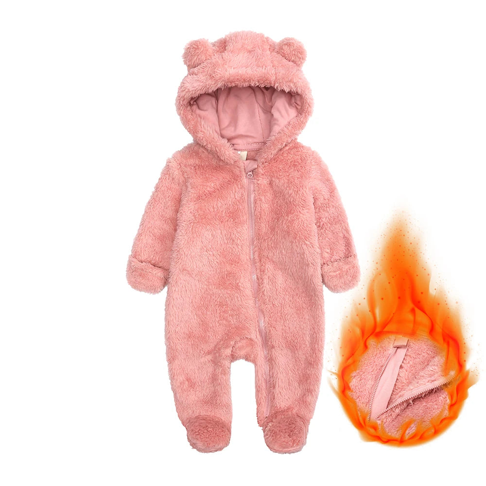 SnugBear™ | Flauschiger Baby-Fleeceanzug mit Bärenkapuze