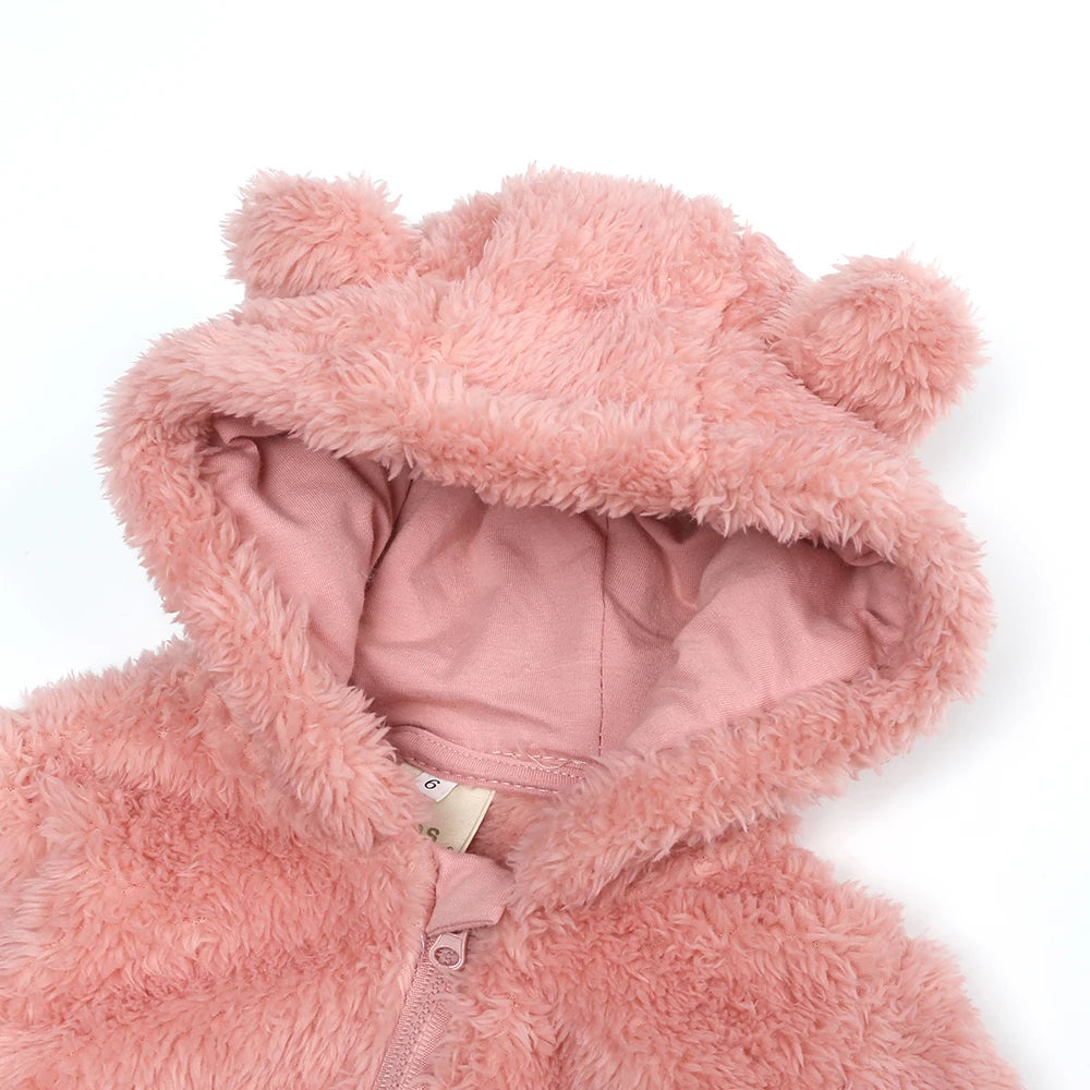 SnugBear™ | Flauschiger Baby-Fleeceanzug mit Bärenkapuze
