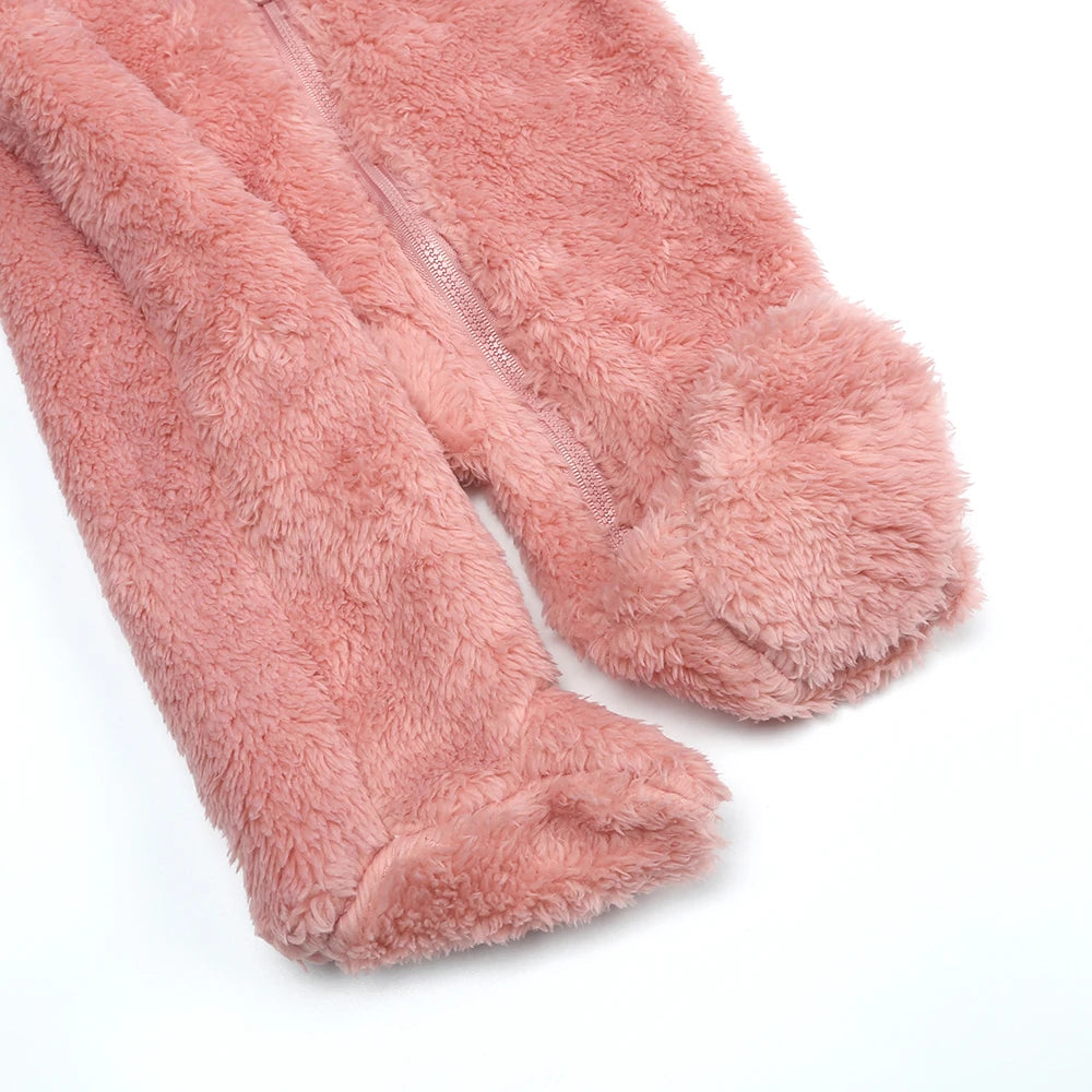 SnugBear™ | Flauschiger Baby-Fleeceanzug mit Bärenkapuze