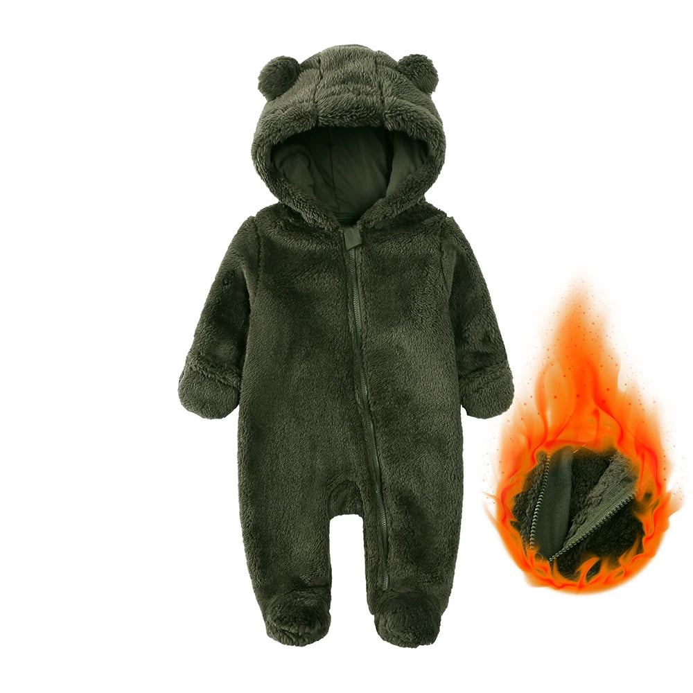 SnugBear™ | Flauschiger Baby-Fleeceanzug mit Bärenkapuze