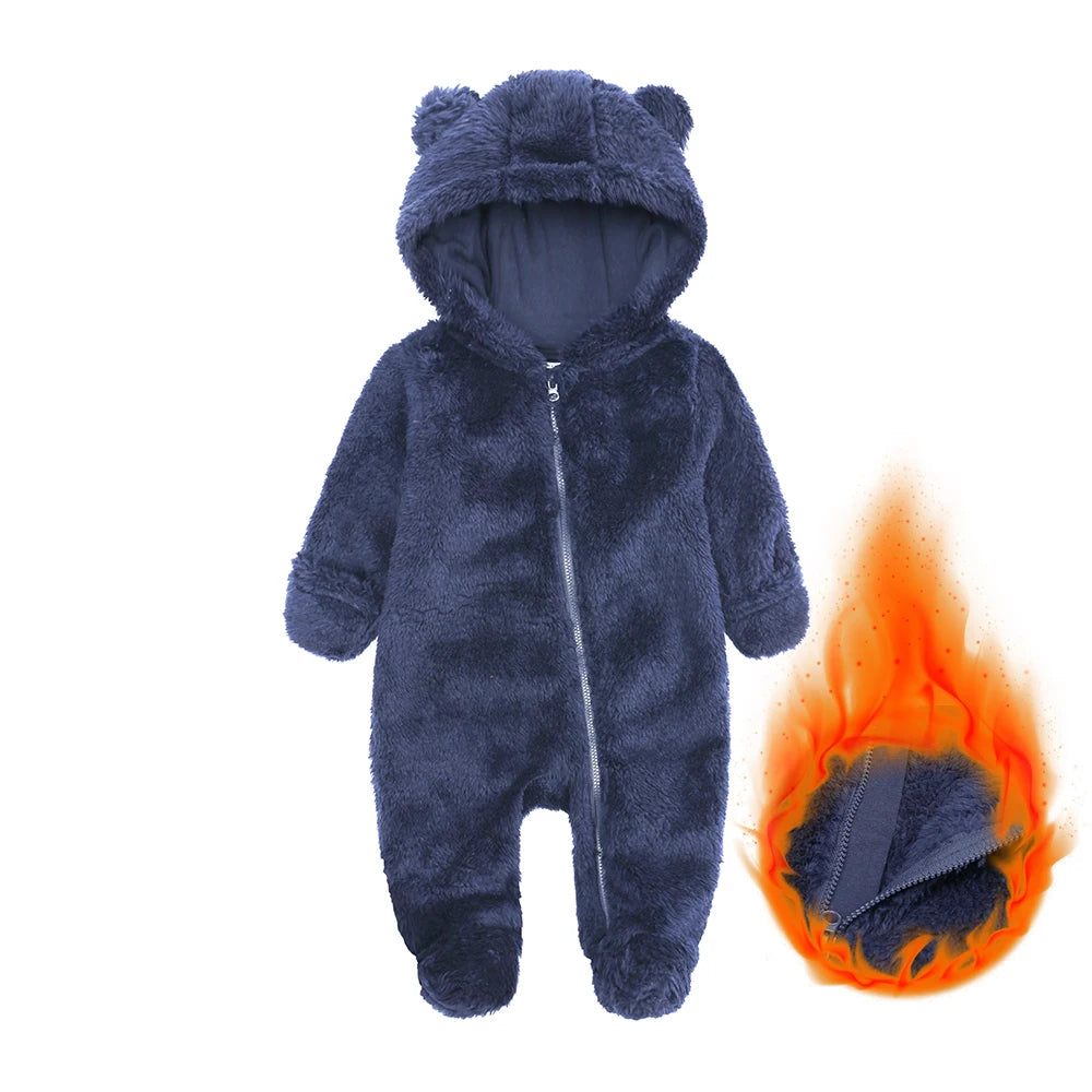 SnugBear™ | Flauschiger Baby-Fleeceanzug mit Bärenkapuze