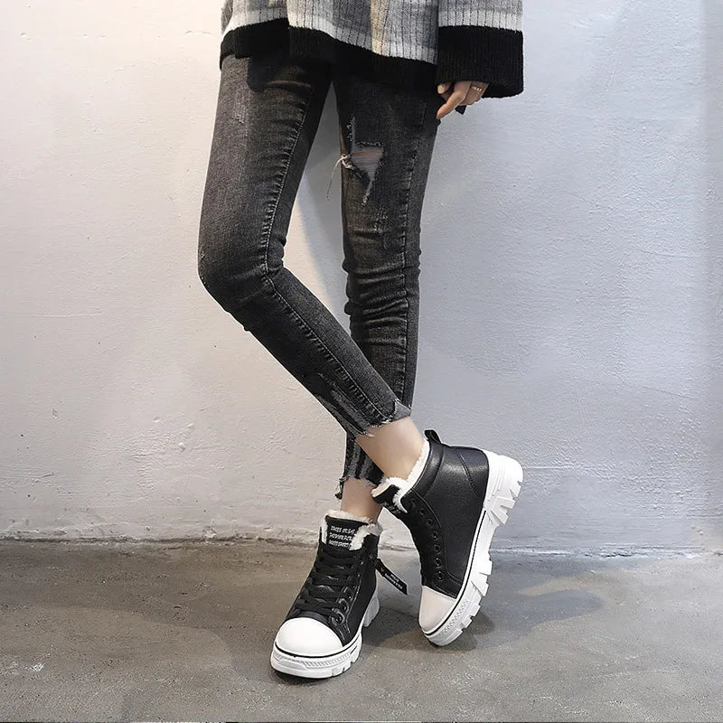 Women Winter Snow Boots 2022 Fashion Casual High-top Shoes Woman Waterproof Warm Platform Ankle Boot Female Warm Cotton Shoe