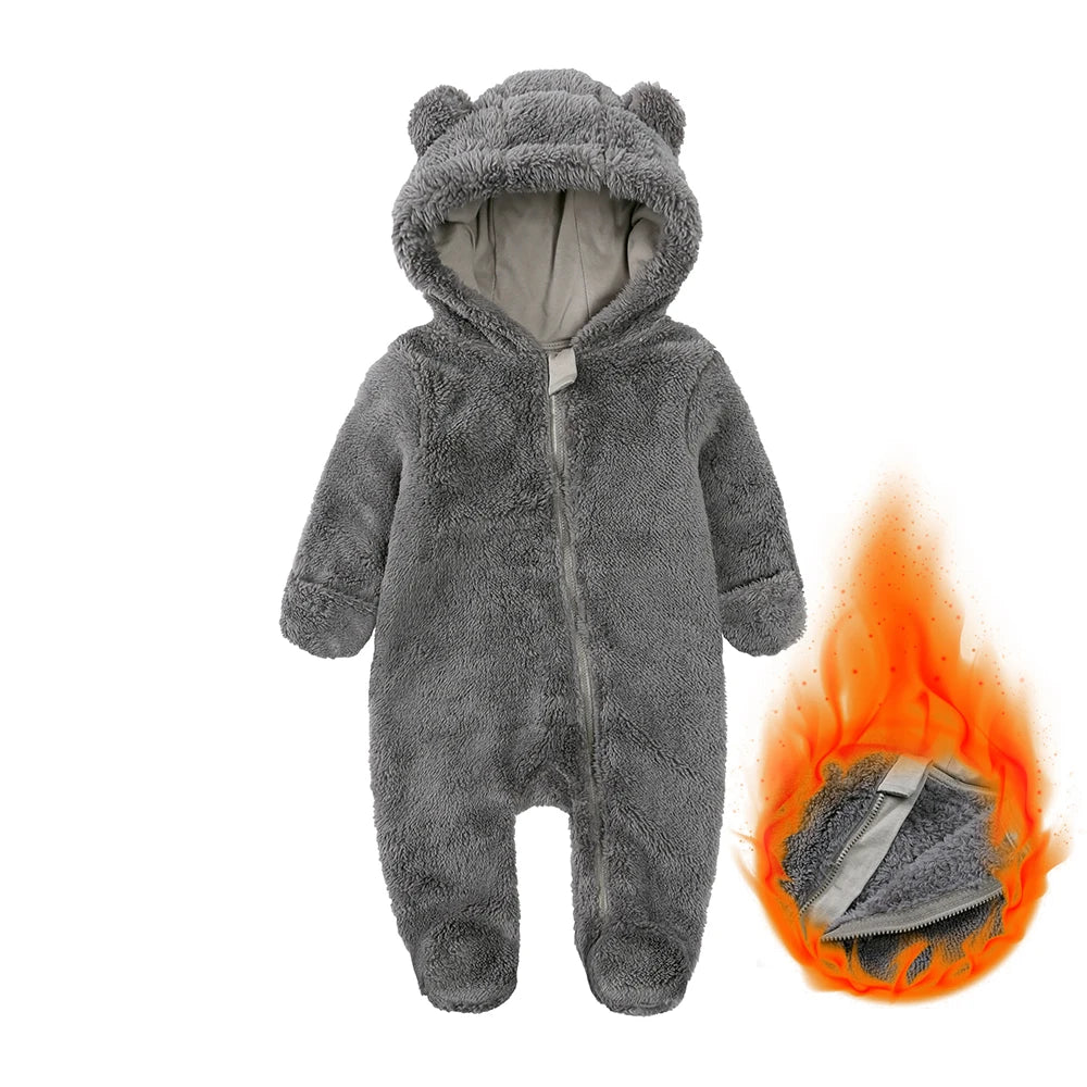 SnugBear™ | Flauschiger Baby-Fleeceanzug mit Bärenkapuze