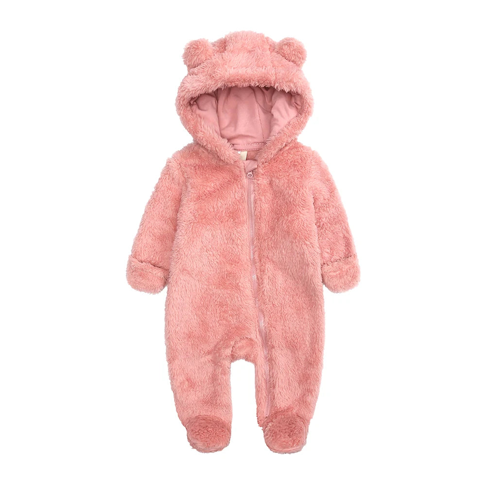 SnugBear™ | Flauschiger Baby-Fleeceanzug mit Bärenkapuze