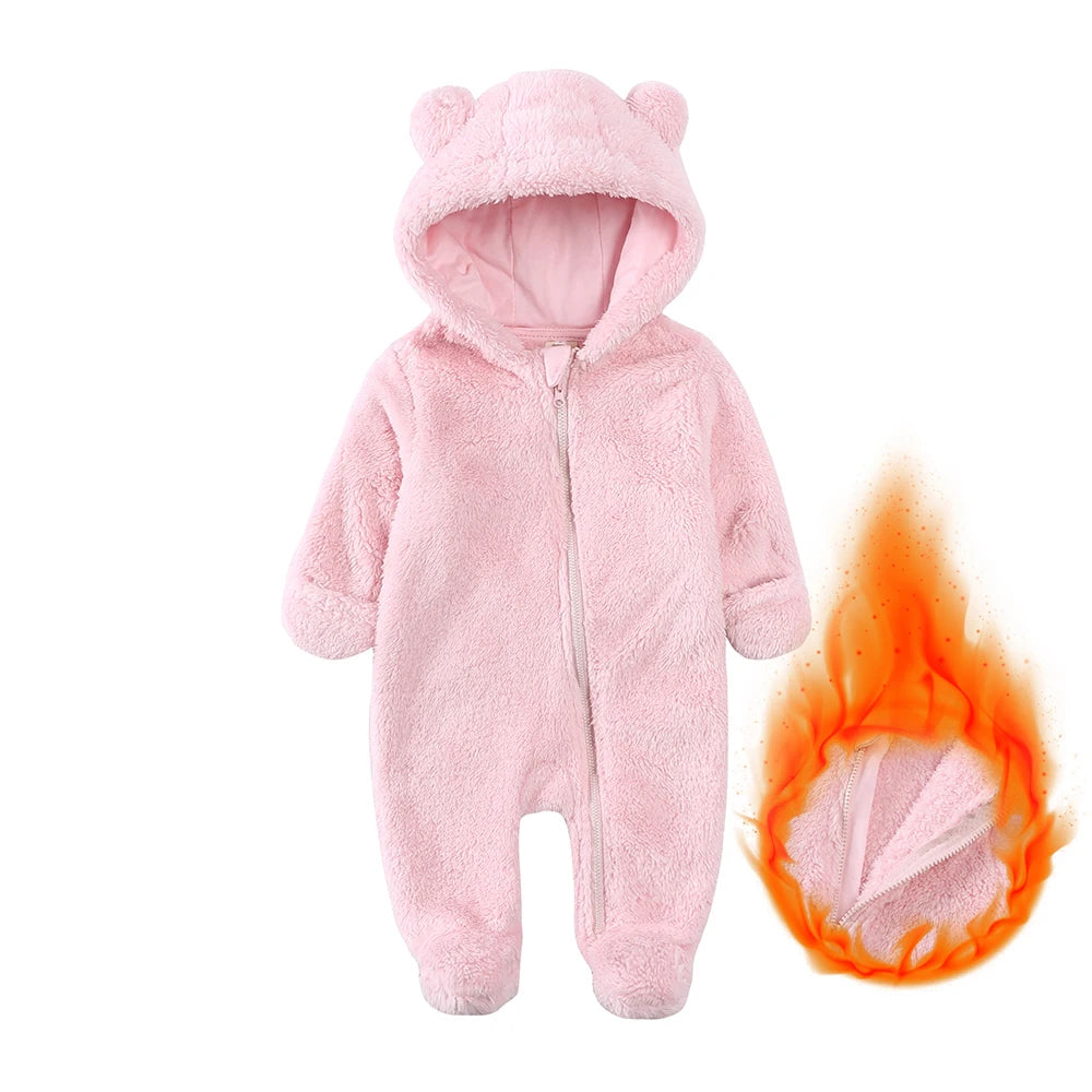 SnugBear™ | Flauschiger Baby-Fleeceanzug mit Bärenkapuze