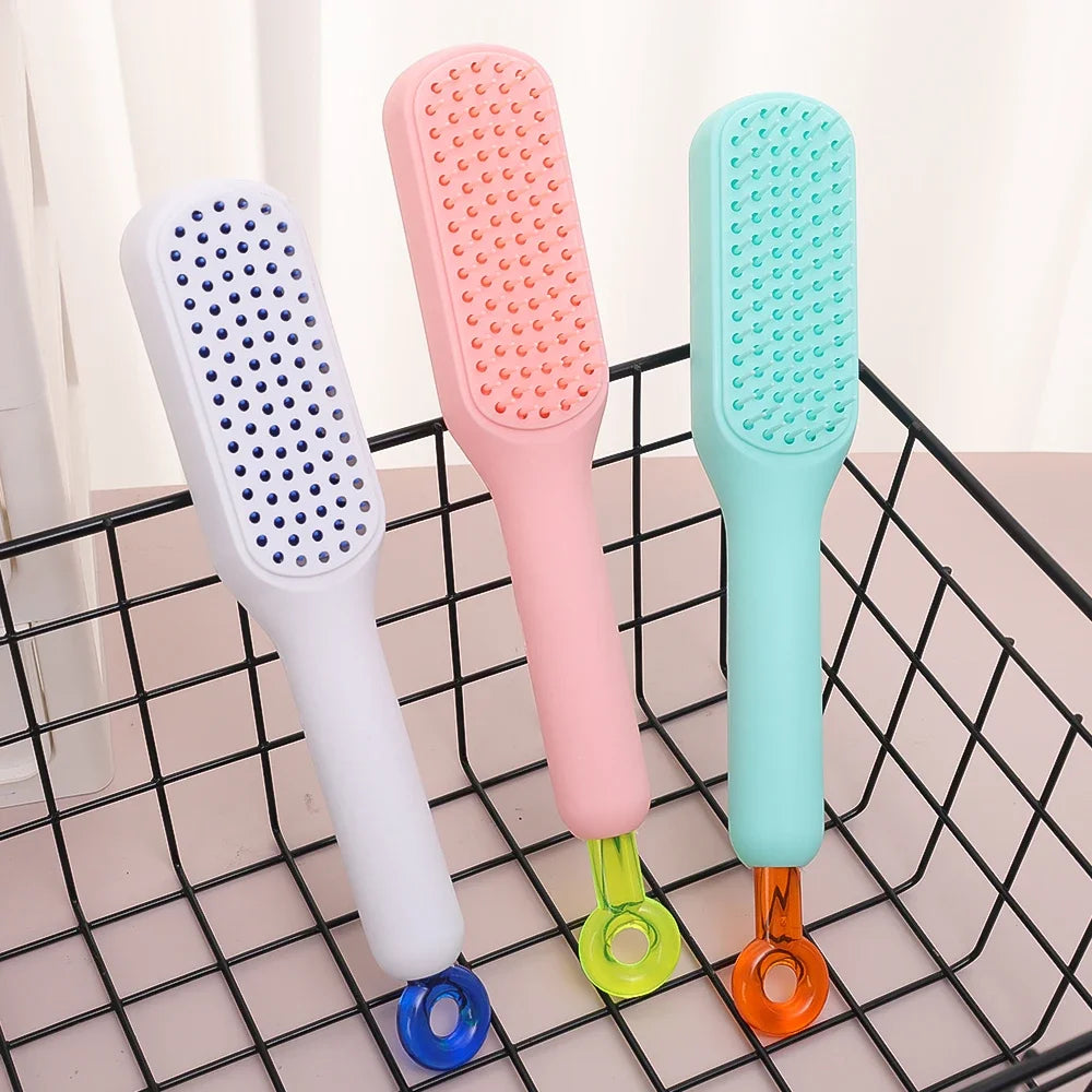 Portable Telescopic Comb Scalp Massage Brush Self-Cleaning Anti-Static Hair Comb Easy Cleaning Hair Brush Hairdressing Tool